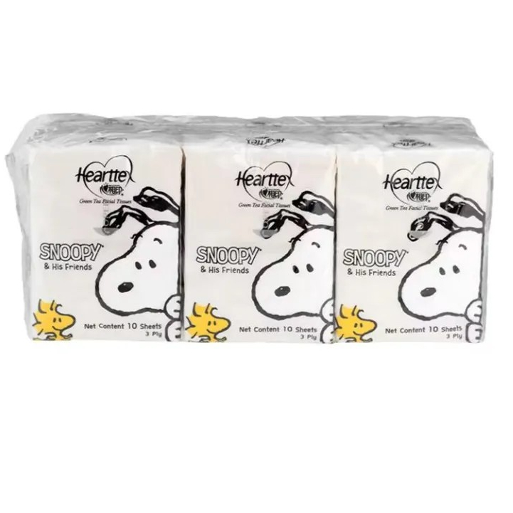 ส่งด่วน🌸 ฮาทเทค สนู้ปปี้ กระดาษเช็ดหน้า [10 แผ่น x 6 ห่อ] Hearttex กระดาษทิชชู่