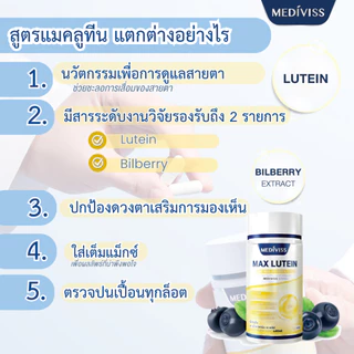 [บำรุงสายตา] MEDIVISS MAX LUTEIN AND MAX VITAMIN A PLUS ลูทีน วิตามินบำรุงสายตา อาหารเสริมบำรุงสายตา