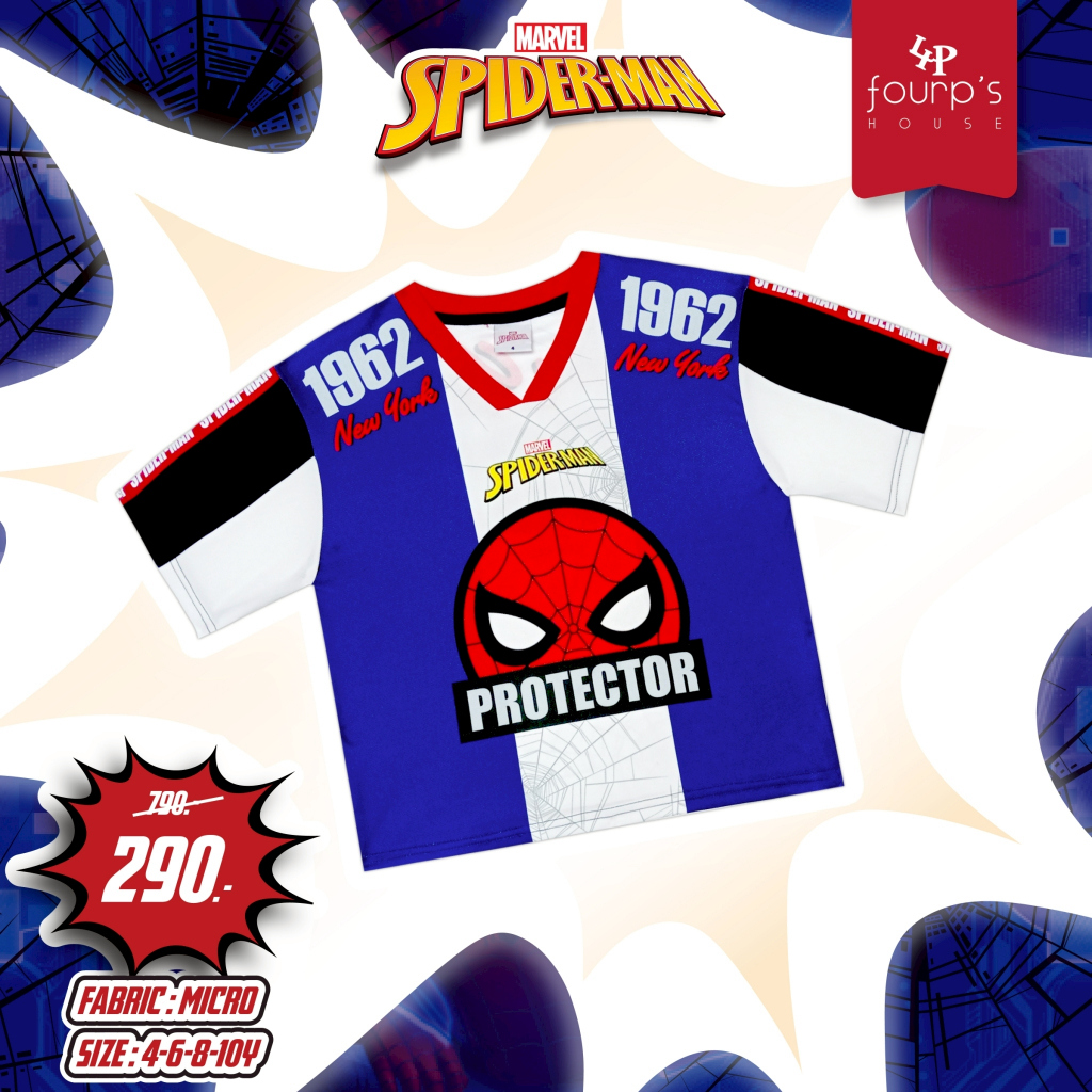 MARVEL SPIDERMAN : 023403 เสื้อยืดเด็กผู้ชาย ลิขสิทธิ์แท้