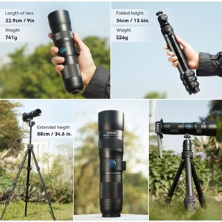 APEXEL T60 20-60X Telephoto โทรศัพท์มือถือกล้องโทรทรรศน์เดียว HD กล้องโทรทรรศน์เลนส์ Monoculars ซูมชุดสามเหลี่ยมวงเล็บ