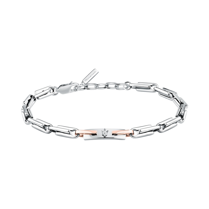 Maserati Men's 210mm Jewels,  StainlessSteel Bracelet, Rose Gold/Silver Logo , JM425AVD107-JM425AVD108(Adjustable)FT BOX WILL BE GIVEN