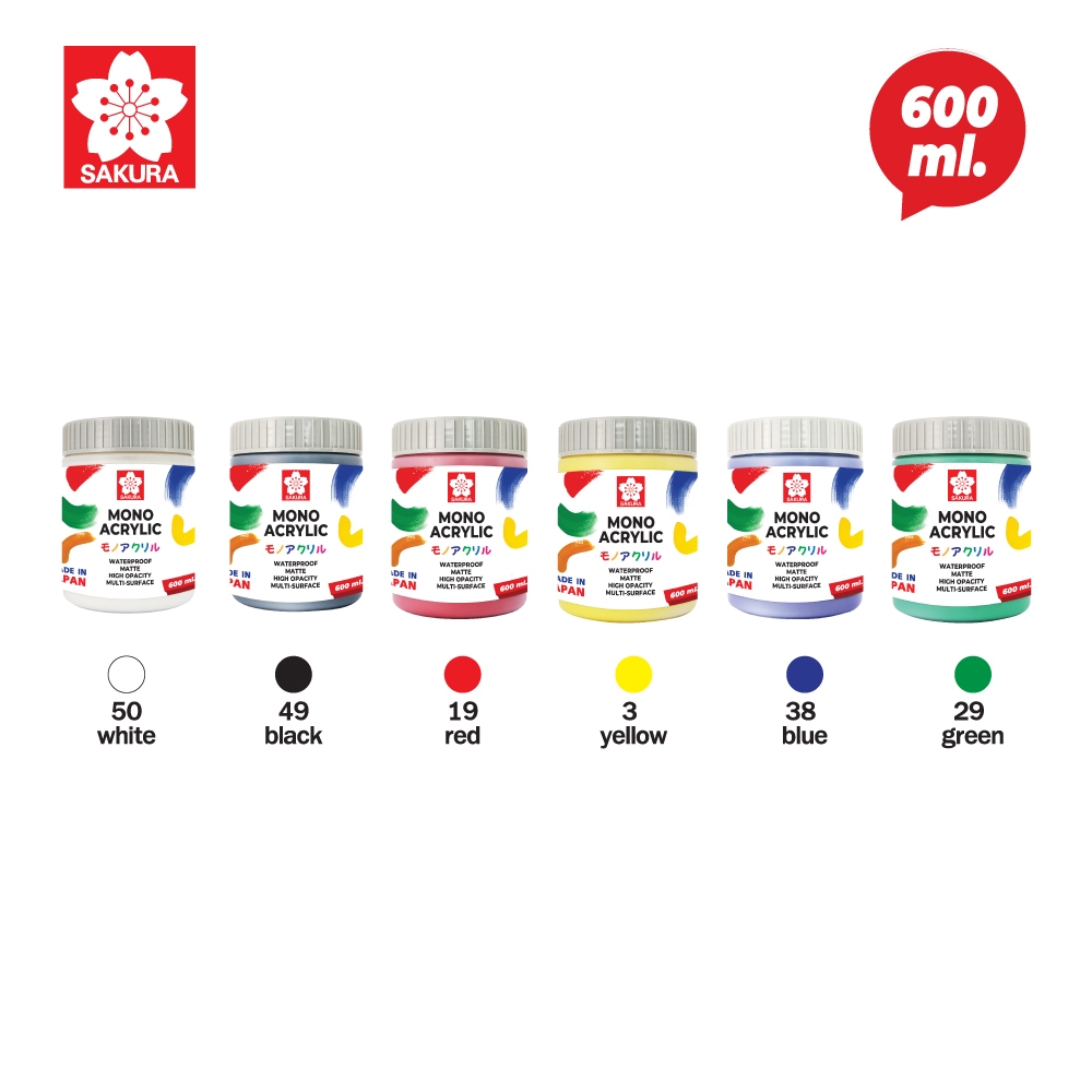 SAKURA (ซากุระ) สีโมโนอะคริลิค MONO ACRYLIC 600ml. รหัส ETPW — صورة 2