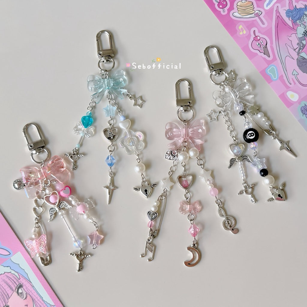 ♡ keychain Ribbon | พวงกุญแจน่ารักๆ ที่ห้อยโทรศัพท์ พวงกุญแจห้อยกระเป๋า ไดอารี่ แฟ้มการ์ด 🗝