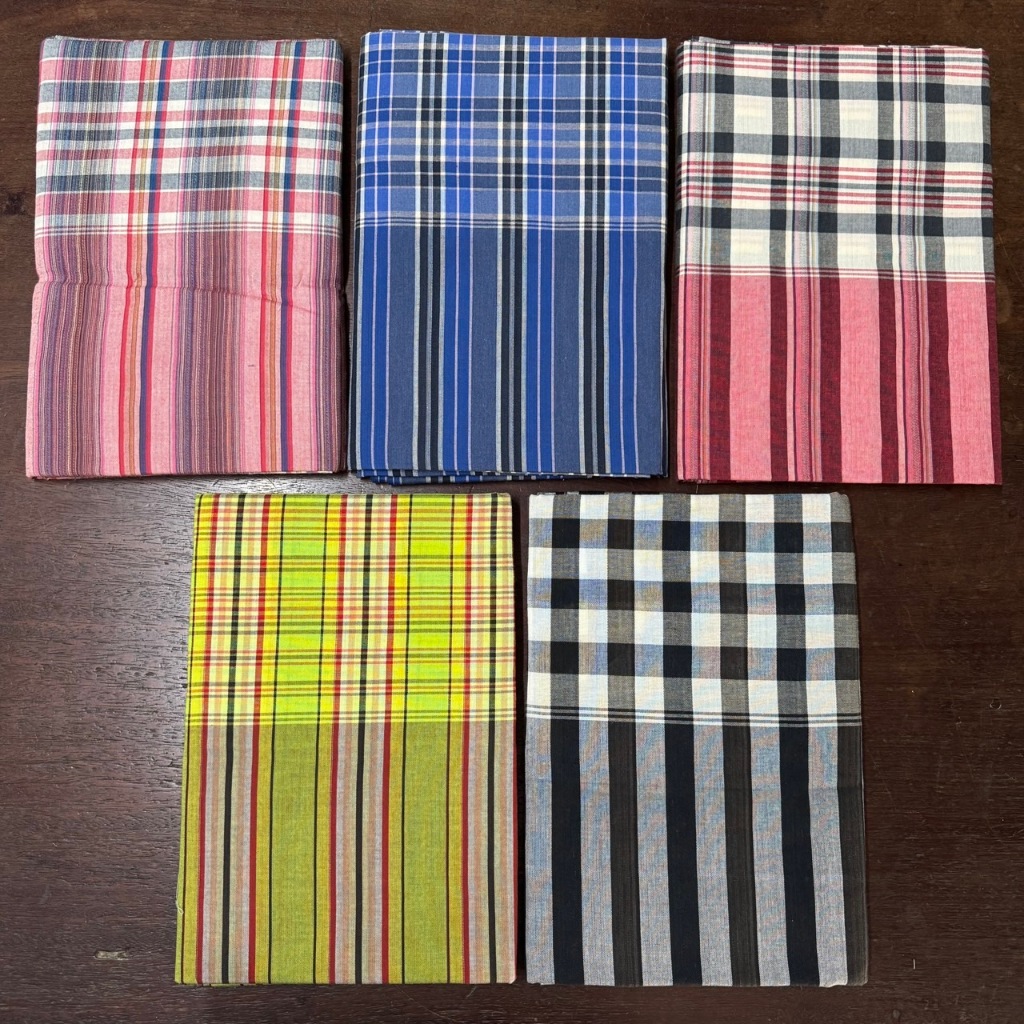 ผ้าขาวม้าบ้านไร่ "เย็บริม" ผ้าฝ้าย ขนาด 90X200 ซม. ตรา ช้างแดง ราชบุรี (11)