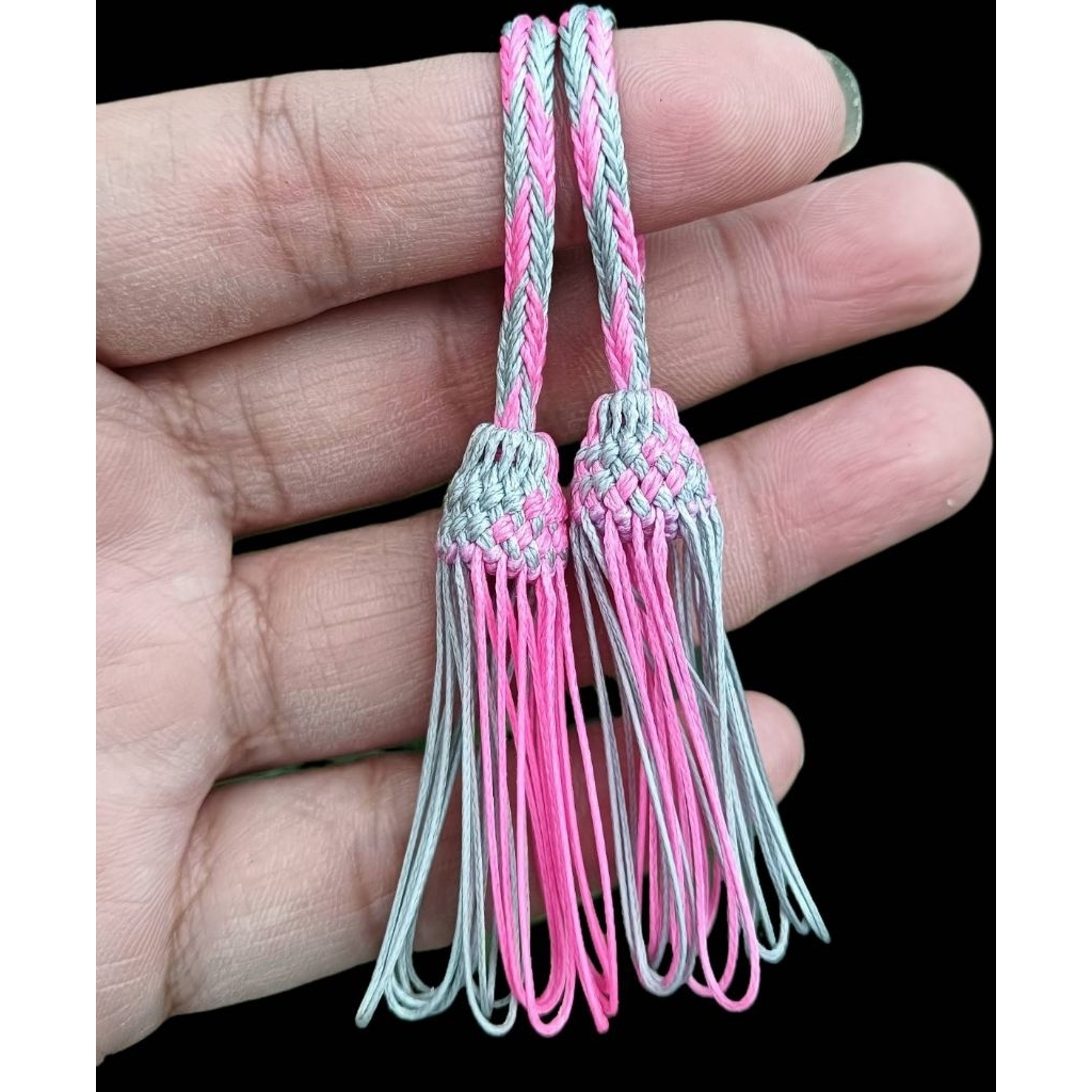 จอมแหดอกบัว เทา/ชมพู PEถัก8 - รูปที่ 4