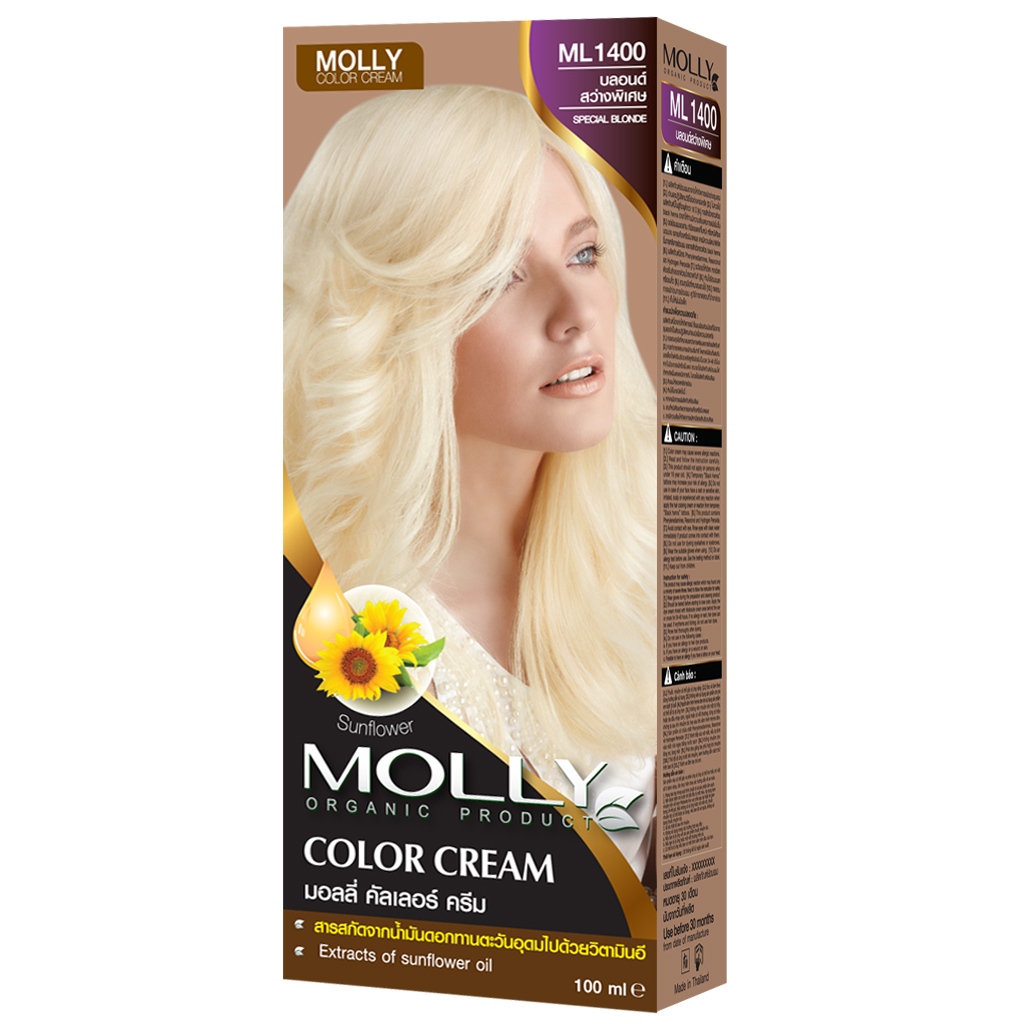 Molly ครีมเปลี่ยนสีผม ML1400 บลอนด์สว่างมาก