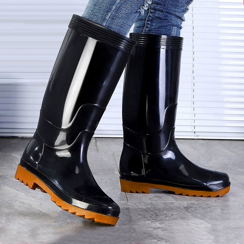 รองเท้าบูทยางกันน้ำ ไซส์39-45 หุ้มแข้งสูง 34cm รุ่นหนา ทนแดด ทนฝน ไม่ย้วย ใส่สบาย