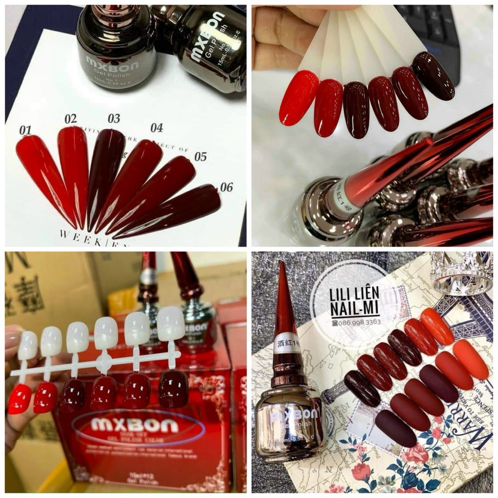 สีเจล Mxbon Red gel - สีแดงสวยดี-ของแท้100%