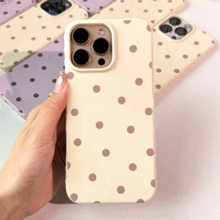 [i17] พร้อมส่ง T1S65 🛼🧁 เคสไอโฟน Polkadot case เคสลายจุด ผิวมันวาว เคสโทรศัพท์ For IPhone 13-16Promax,17Pro,17Promax
