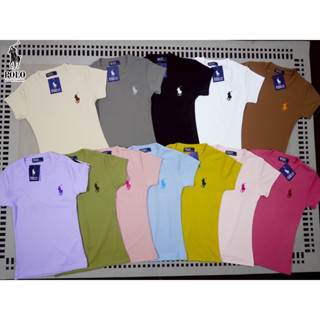 เสื้อยืดปักม้า ทรงเข้ารูป งานปักป้ายห้อย เนื้อผ้ายูนิโคร่ งา…