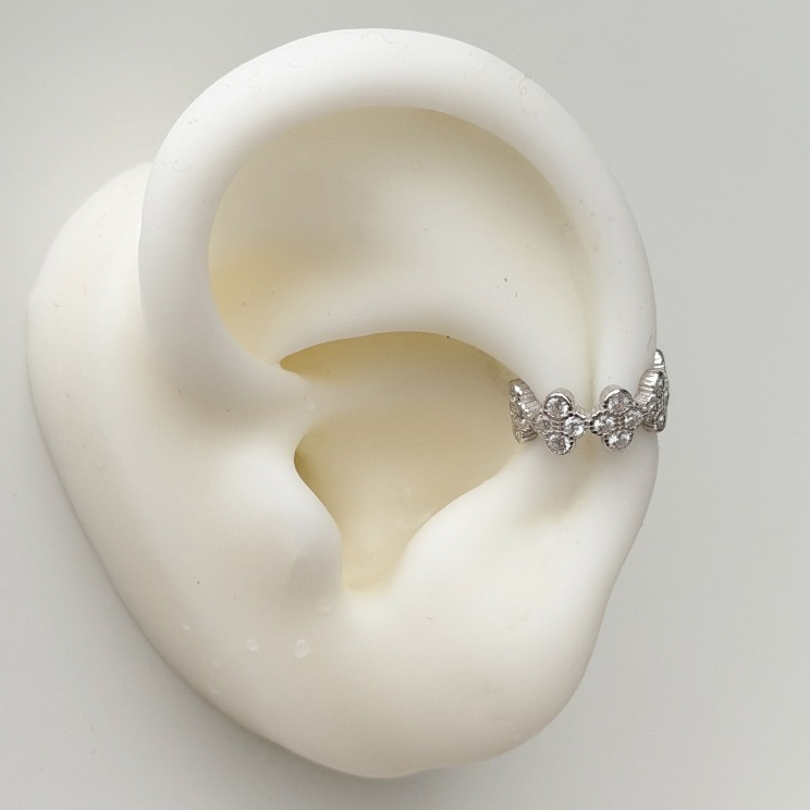 Suwann.na [ราคาต่อชิ้น] ต่างหู ต่างหูหนีบ ดอกเพชร