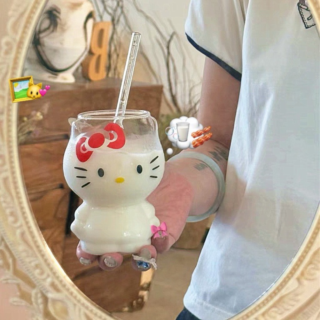 (พรีนะคะ👀) HEYHOMI—แก้วน้ำ (แก้วรูปทรงหุ่น) ตรีม: คิตตี้ Kitty “ดีไซน์เก๋ ทรงแก้วน่ารัก ไม่ซ้ำใคร” ขนาดบรรจุ 300ml