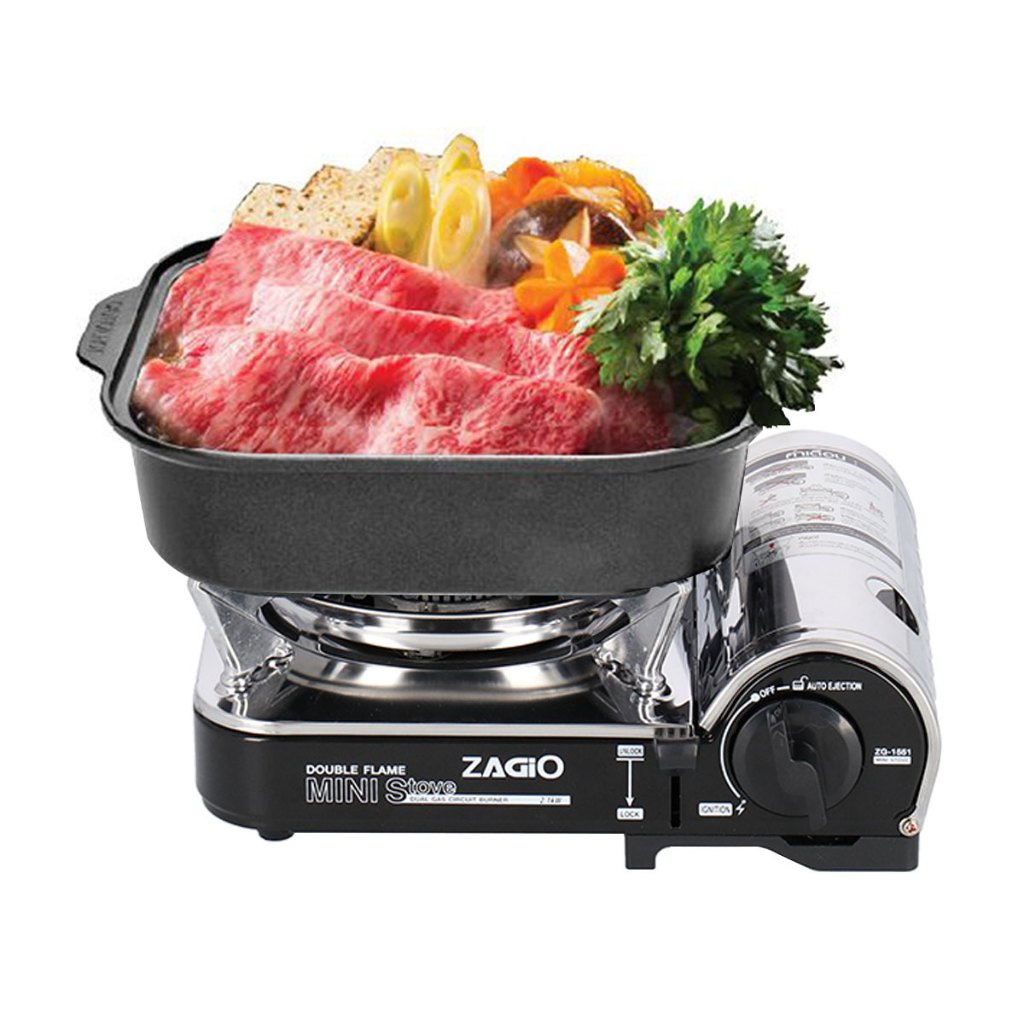 เตาแก๊สปิกนิก ชุด 4 ชิ้น ZAGIO รุ่น ZG-1551 สีดำ-สเตนเลส