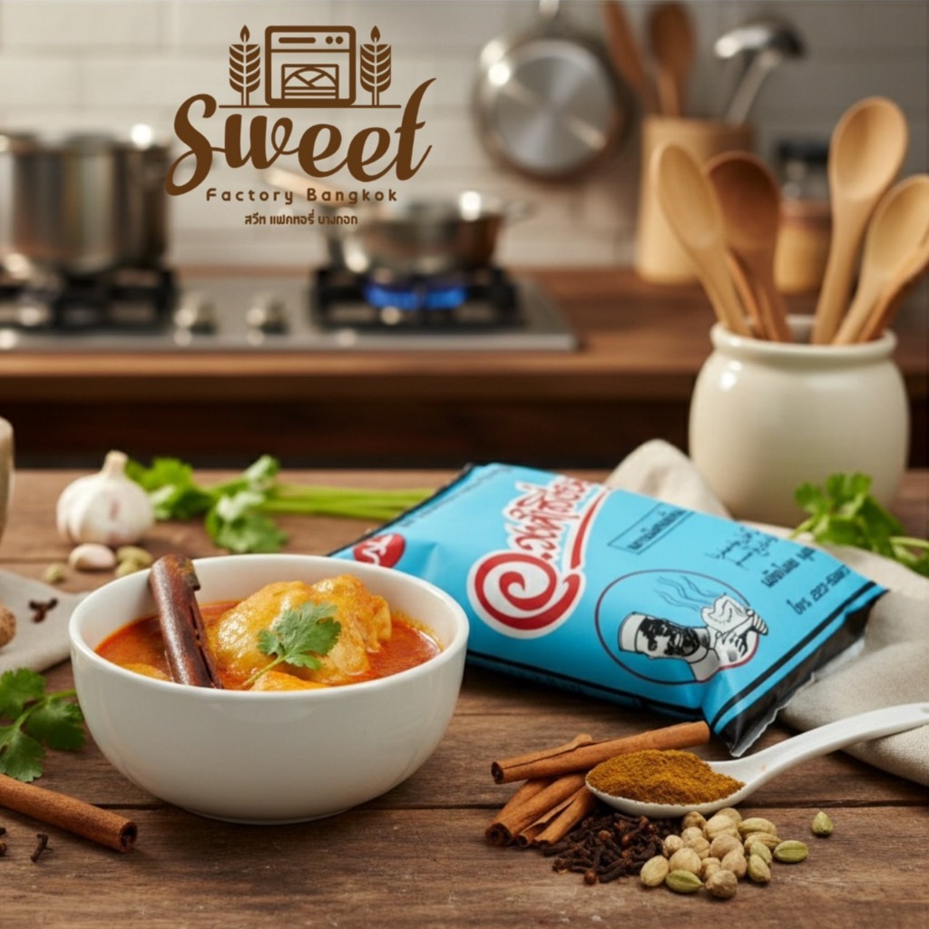 ผงเครื่องแกงมัสมั่น ห่อเล็ก  (20กรัม) ต้นตำรับมุสลิม อ.วงศ์เสงี่ยม ฮาลาล