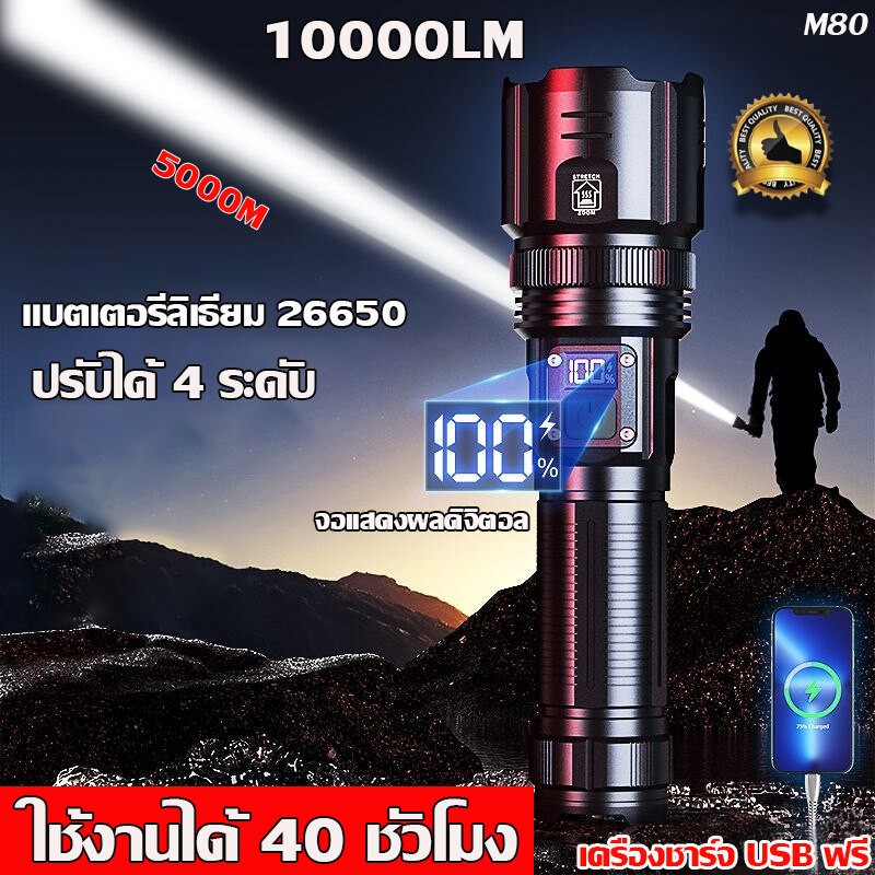 ไฟฉาย M80,ไฟฉายเดินป่า,ไฟฉายซูมได้,ไฟฉายแบบพกพา