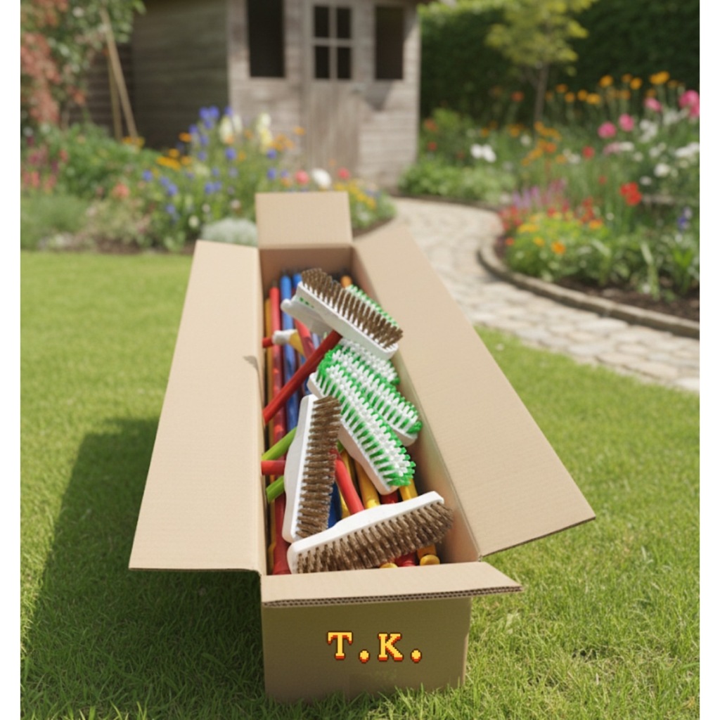 แปรงถูพื้นตราสมอ ขนไนล่อน/ทองเหลือง ยกลัง24ชุด แถมฟรีแปรงซักผ้า เรนโบ 24 อัน