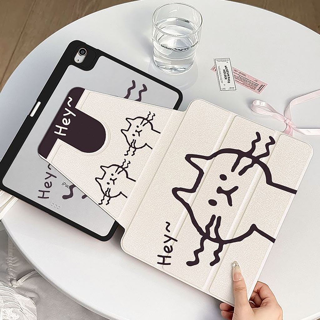 ✨ส่ง24ชม✨เคสiPadหมุน 360°Air7 Gen11 Air6 11/13 ที่ใส่ปากกา หนวดลูกแมว เคส iPad Gen10 Gen12 2026 Air8