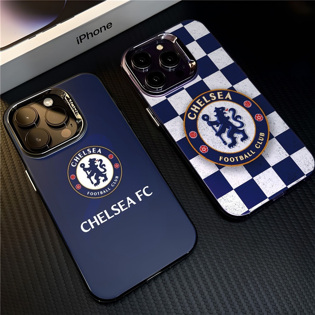 Chelsea FC เคสสําหรับiphone 16 Pro Max 15 14 XR 13 11 Plus X แฟชั่นชุบโลหะCool Creativeแบรนด์อินเทรนด์เคสซิลิโคนอ่อนนุ่ม