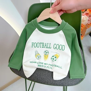 เสื้อยืดแขนยาวเด็ก เสื้อแขนยาวเด็ก ผ้านุ่ม ใส่สบาย พิมพ์ลาย มีหลายสีให้เลือก