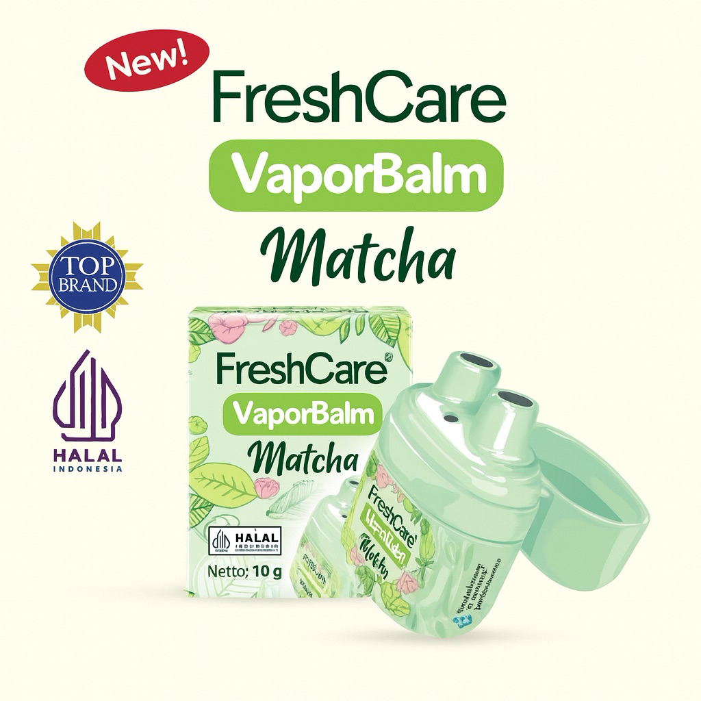 Freshcare Vapobalm Matcha เฟรชแคร์ 2 in 1 ยาดมอินโด กลิ่นหอม สดชื่น ของแท้ 100%
