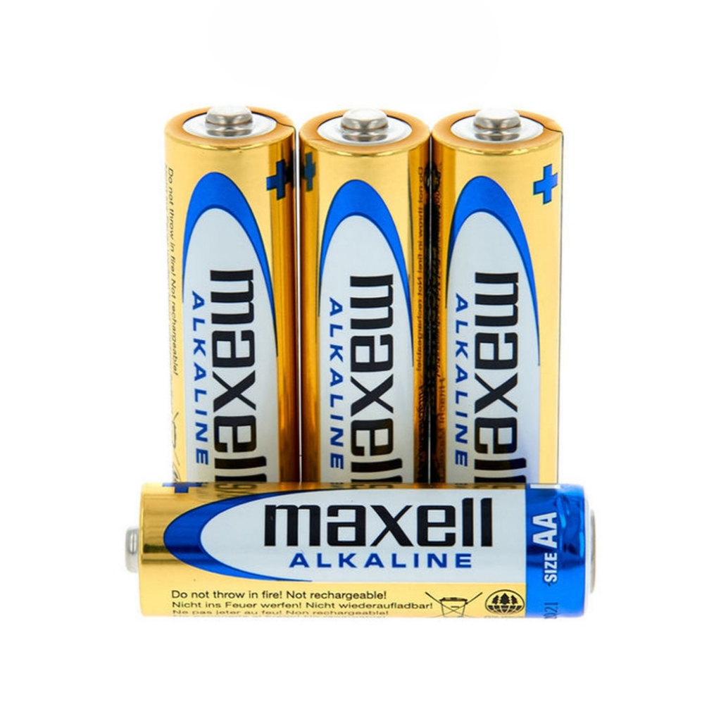 ถ่านอัลคาไลน์ AA, AAA Maxell Alkaline Battery แพค 4 ก้อน ของแท้