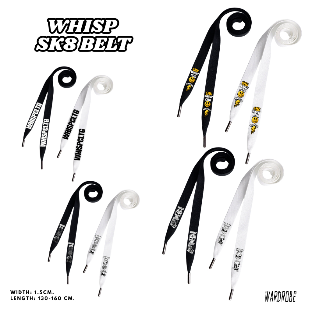 Whisp Skate Belt V.2 เข็มขัดเชือก / เชือกรัดเอว  เชือกกว้าง 1.5 ซม. ปลายโลหะ (1)