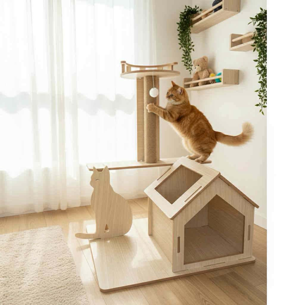 ( สินค้าแมว CAT-003 ) คอนโดแมว สูง 80 CM แข็งแรง