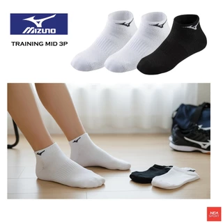 [คุณภาพในราคาเบาๆ] MIZUNO TRAINING MID 3P ถุงเท้า กีฬา มิตซูโน่ แท้