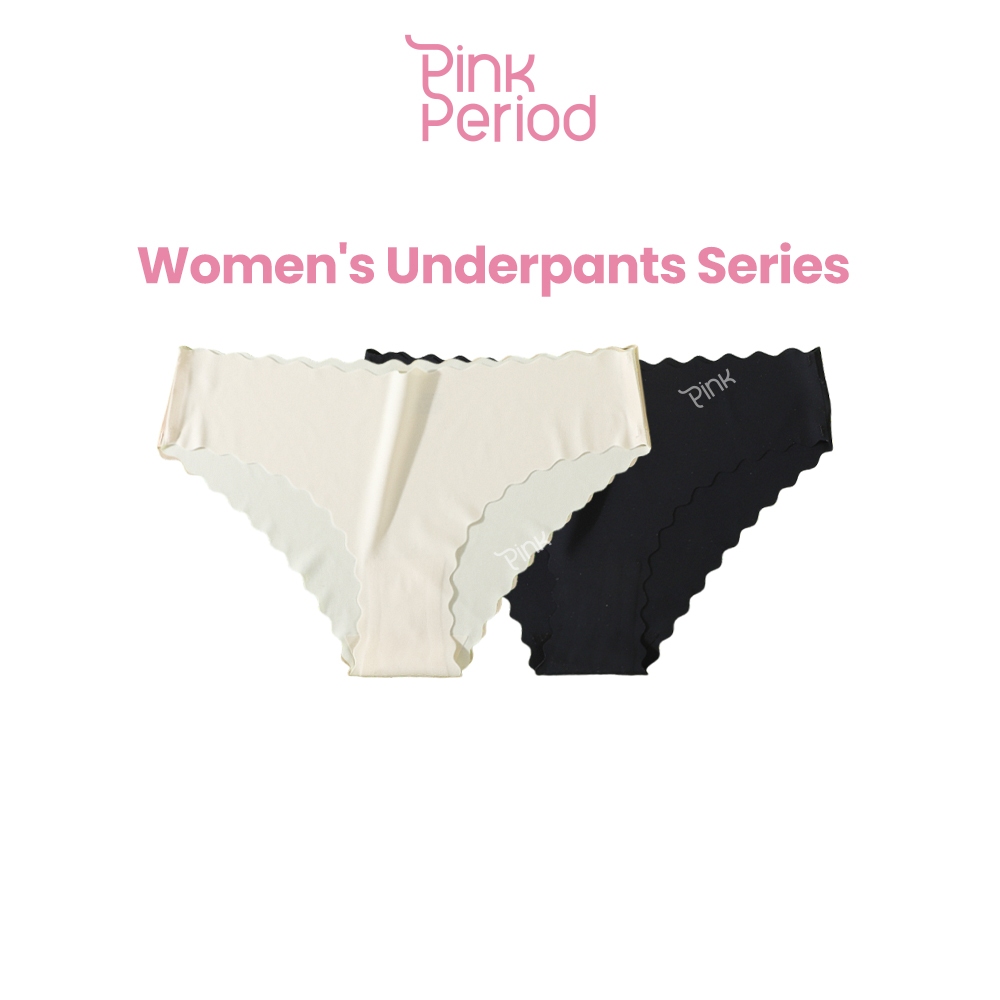 Pink Period กางเกงในผู้หญิง กางเกงในไร้ขอบ ไร้ขอบเอวต่ำ ใส่สบาย ผ้านิ่ม ลื่นเย็น ไม่เห็นขอบ Kni-109