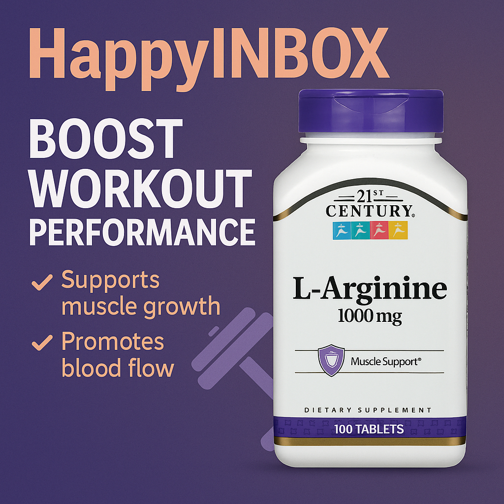 21st Century L-Arginine 1000mg แอล-อาร์จินีน บำรุงกล้ามเนื้อและการไหลเวียนเลือด 100 เม็ด