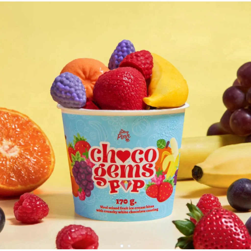 Choco Gems Pop รีวิว: ไอศกรีมผลไม้เคลือบช็อกโกแลตพรีเมียมจาก The Rolling Pinn