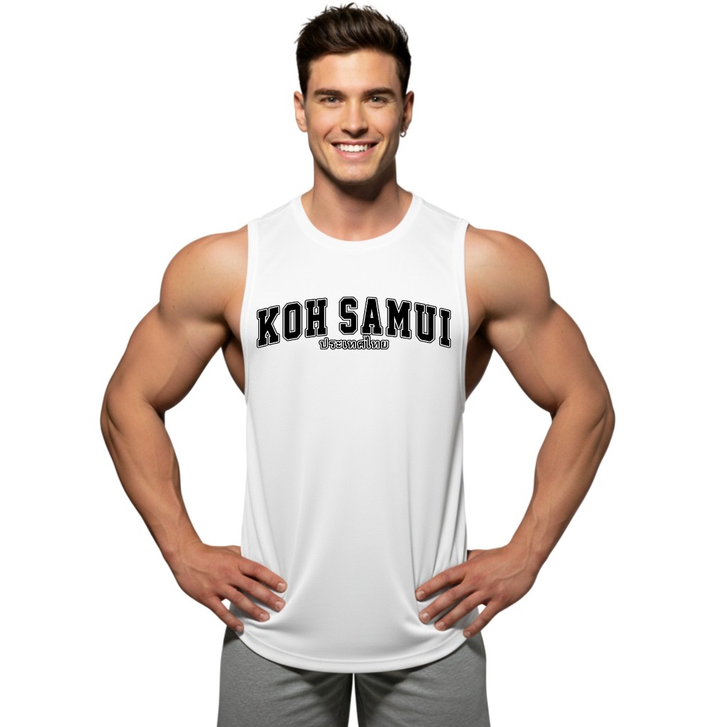 KOH SAMUI เสื้อแขนกุดเว้าแขนกว้าง Drop Arm Sleeveless Muscle Shirt