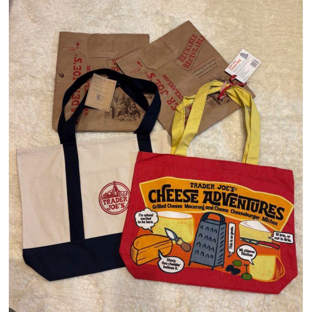 ✅พร้อมส่งแท้💯% จาก 🇺🇸 กระเป๋าผ้าแคนวาส Trader Joe’s Tote bag