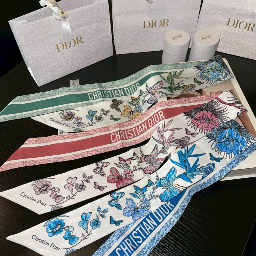 (พร้อมส่งในไทย) D.ior Poing gift silk scarf ของแถมมจากเคาน์เตอร์น้ำหอม – โปรปัง