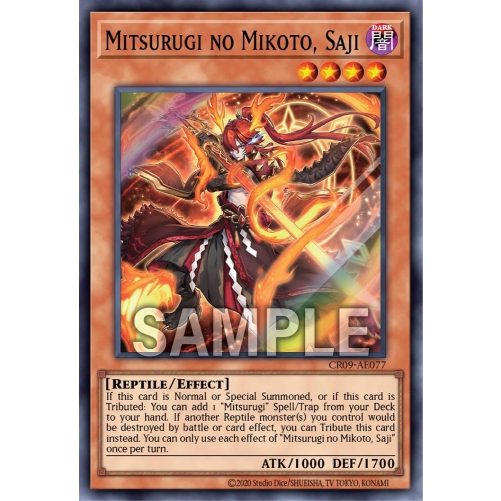 Yugioh Asia-Eng [CR09-AE077] Mitsurugi no Mikoto, Saji (Super Rare) การ์ดยูกิแท้ถูกลิขสิทธิ์