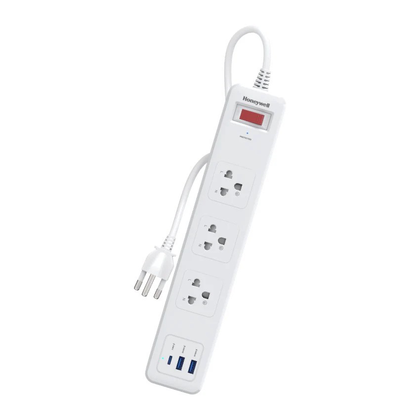 HONEYWELL 3 OUTLET SURGE PROTECTOR WITH 1XTYPE C 2XUSB