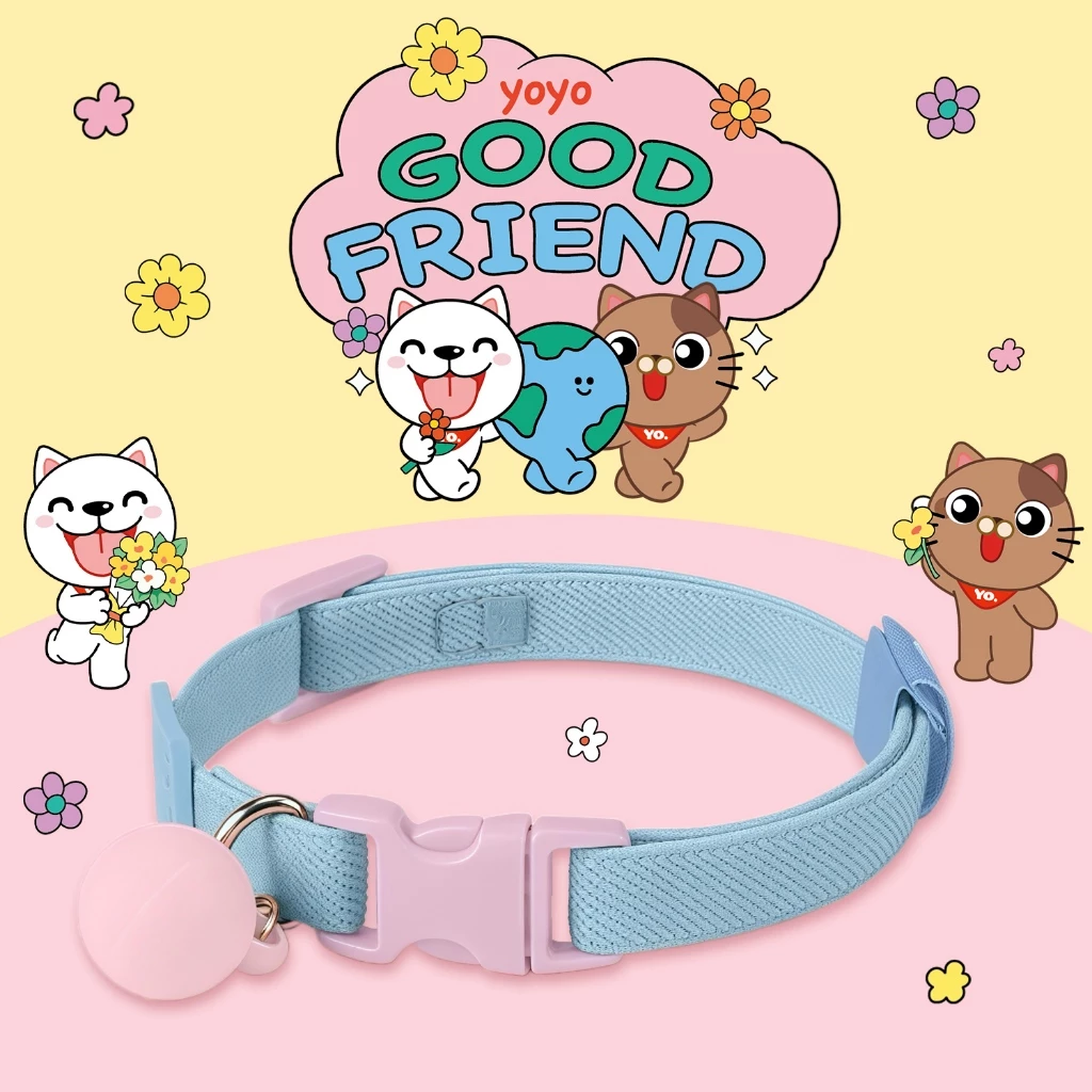 yoyopet ปลอกคอสัตว์เลี้ยง สีพาสเทล นุ่มสบาย ปรับได้ thumbnail 4