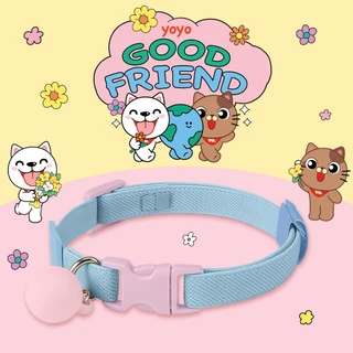 yoyopet : pet collar ปลอกคอสัตว์เลี้ยง สีพาสเทล นุ่มสบาย ปรับสายได้ ปลอกคอแมว สุนัขพันธุ์เล็ก