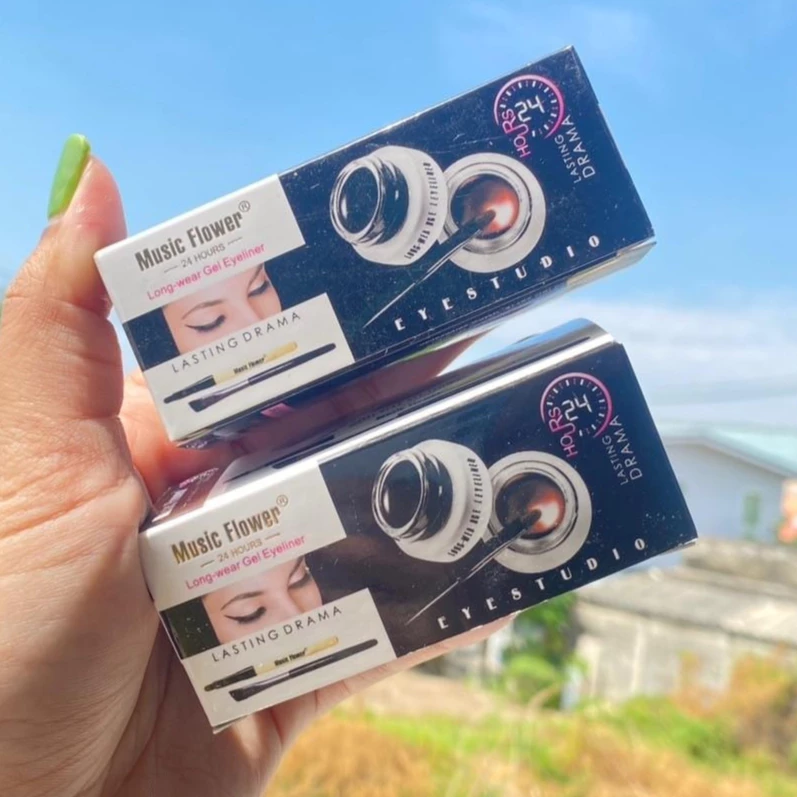 Music flower คิ้วเจล+อายไลน์เนอร์ เนื้อเจลนุ่ม สีชัดคม ติดทน กันน้ำ M1007