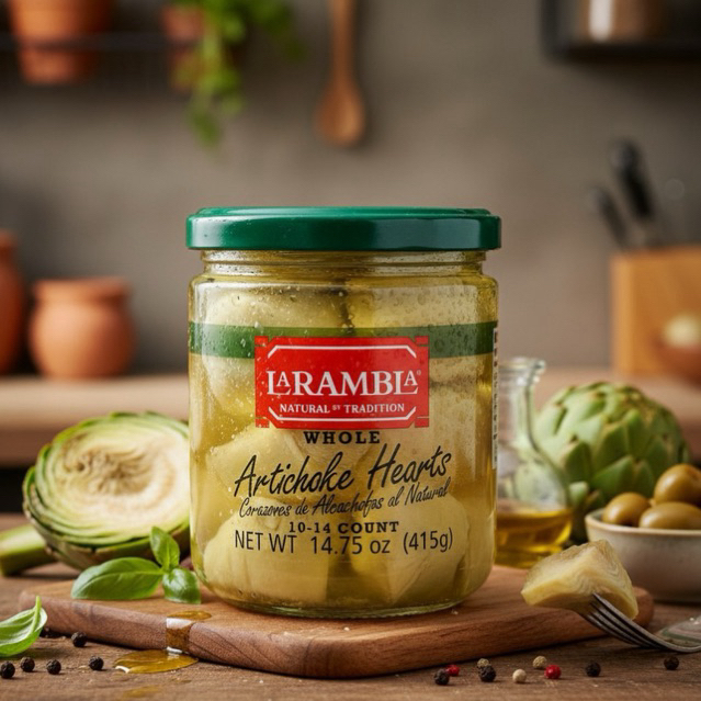 LaRamBla Whole Artichoke Hearts อาร์ติโชกเต็มผลในน้ำเกลือ ขนาด 415g.