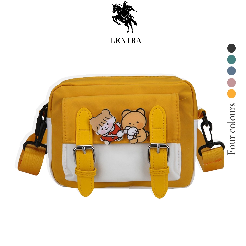 Lenira(B1406) กระเป๋าสะพายทรูโทนน่ารัก  กระเป๋าสะพายข้าง