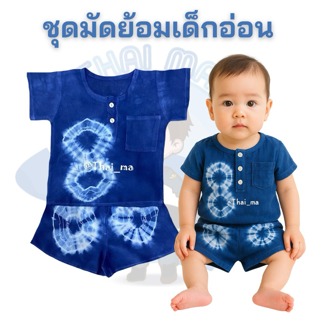 ชุดมัดย้อมเด็กอ่อน1-5 เดือน เสื้อและกางเกง ลาย มัดย้อมหลากสี (M02) ผ้านิ่ม ใส่สบาย ระบายความร้อนดี