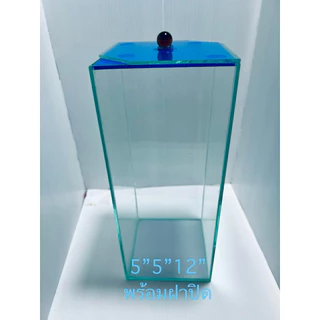 โหลปลากัด ขนาด 5“5”12 กระจก3มิล/5มิล/พร้อมฝา (โหลสำหรับกัด)