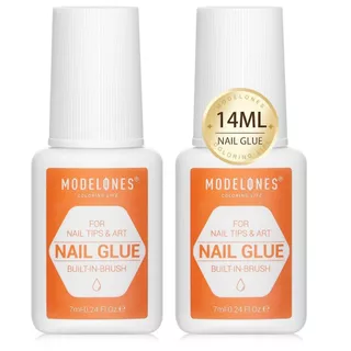 Modelones กาวติดเล็บ 2 ชิ้น เนื้อเจล แห้งเร็ว 3 วินาที ติดแน่น ติดทน ไม่ต้องบ่ม กาวต่อเล็บปลอม 7 มล