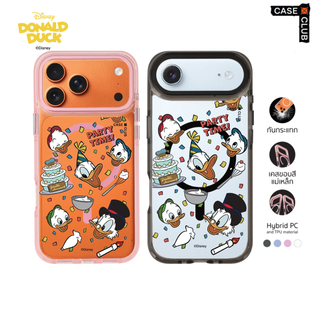 CaseClub เคสไอโฟน เคส ขอบสี เคสแม่เหล็ก ลาย Donald Duck Party Donald Duck ปาร์ตี้สุขสันต์ สำหรับ i17