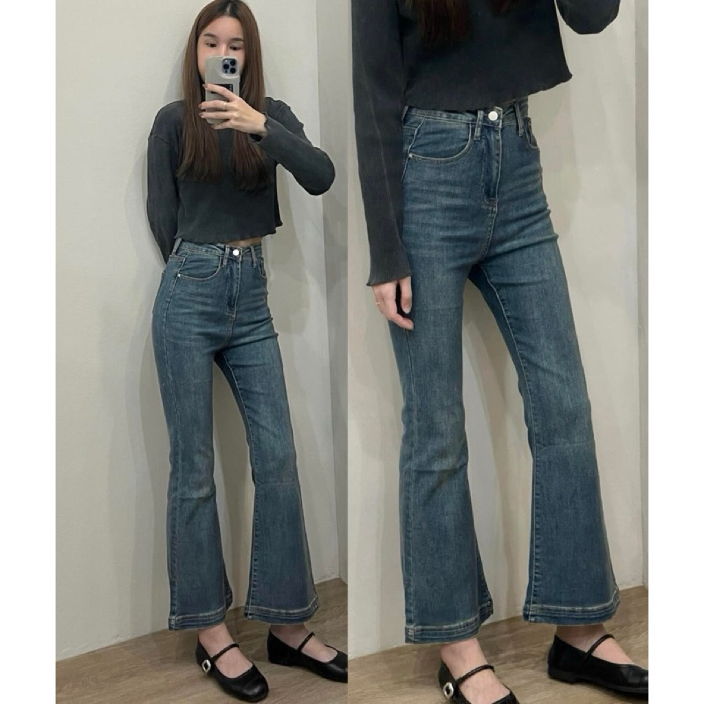 กางเกงยีนส์ ขาม้า 4003-2 ป้าย xoxo ผ้ายืด M