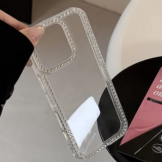 เคสโทรศัพท์ For iPhone 13 11 17 16 pro max Case Air For iPhone 15 14 12 13 pro max เพชร แวววาว เคสโทรศัพท์ แฟชั่น INS