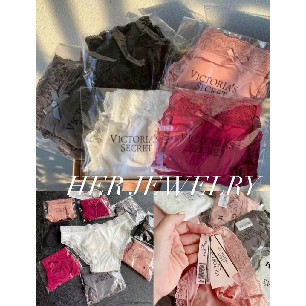 ❌พร้อมส่ง ส่งไวมาก❌ เซทกางเกงใน 5 ตัว Victo (ดีเทลลูกไม้)