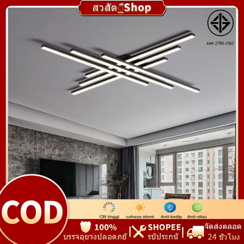 แสงสว่างสไตล์อิตาลีที่สง่างาม เรียบง่ายทันสมัย แสงสร้างสรรค์แถบยาว ไฟหลักในห้องนั่งเล่น โคมไฟเพดาน