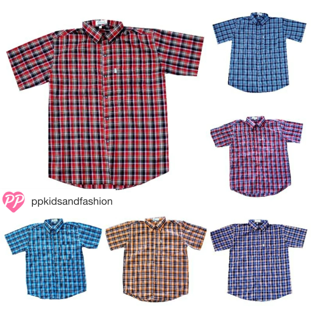 ขายส่ง เสื้อเชิ้ตแขนสั้น ผ้าใส่สบาย ลายสก็อต เนื้อนิ่ม